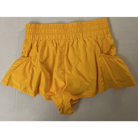 FP Movement OB1211408 Women's Sz M Sunflower Yellow Get Your Flirt On Shorts - Picture 3 of 10
